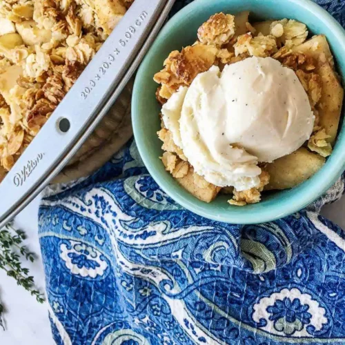 bowl of apple crisp