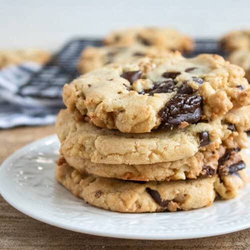 stack of Walnut Chocolate Chunk Cookies