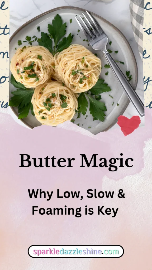 culinary tip, angel hair pasta swirled on a plate