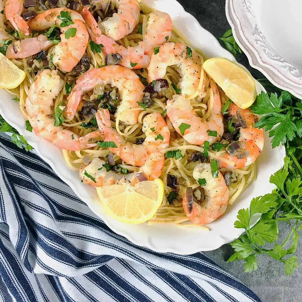 A beautiful serving tray of shrimp.  