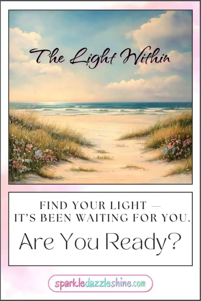 The Light Within image. A painting of a beach with flowers and dunes