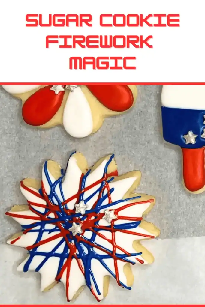 firework designed sugar cookie for pin