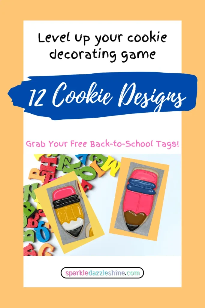 Pinterest Promo image for Pencil Sugar Cookies Back-to School collection