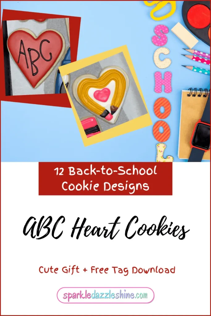 pinterest promo image for heart sugar cookies
