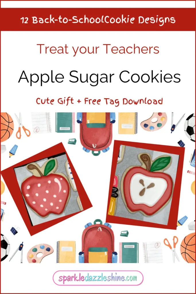 Pinterest promo image for Apple Sugar Cookies