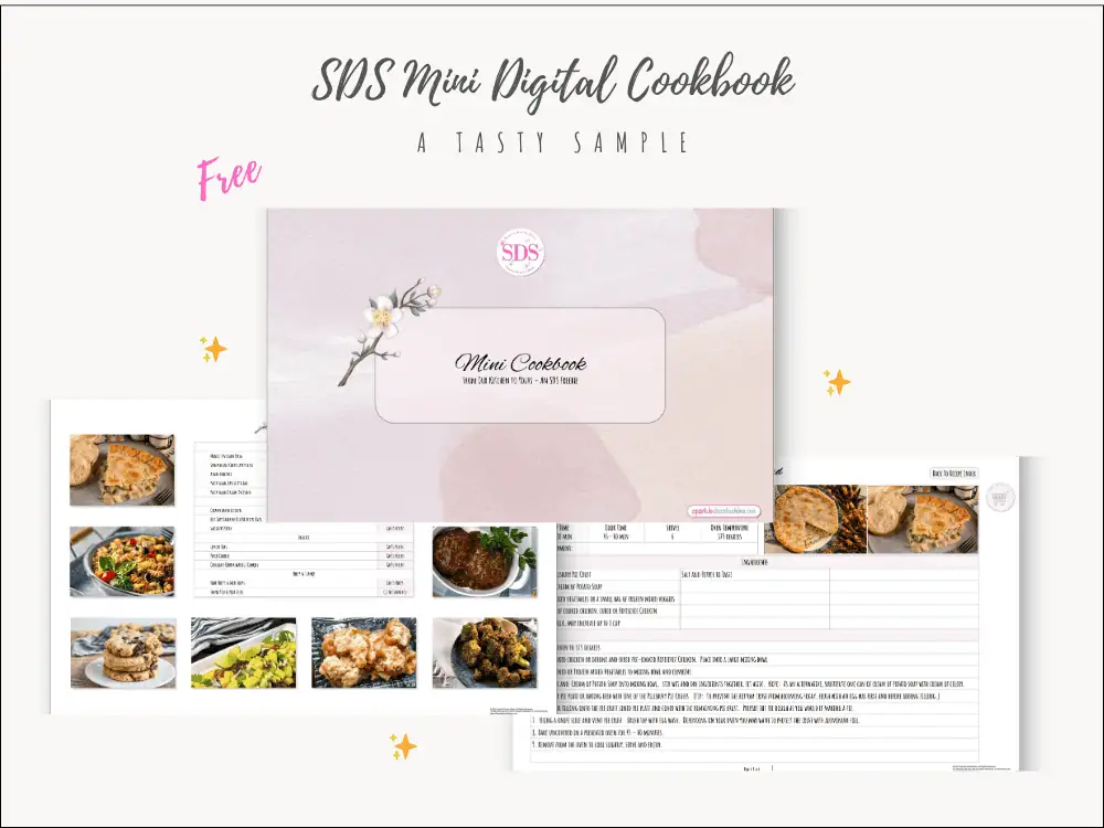 Mock up of Mini Digital Cookbook for blog post
