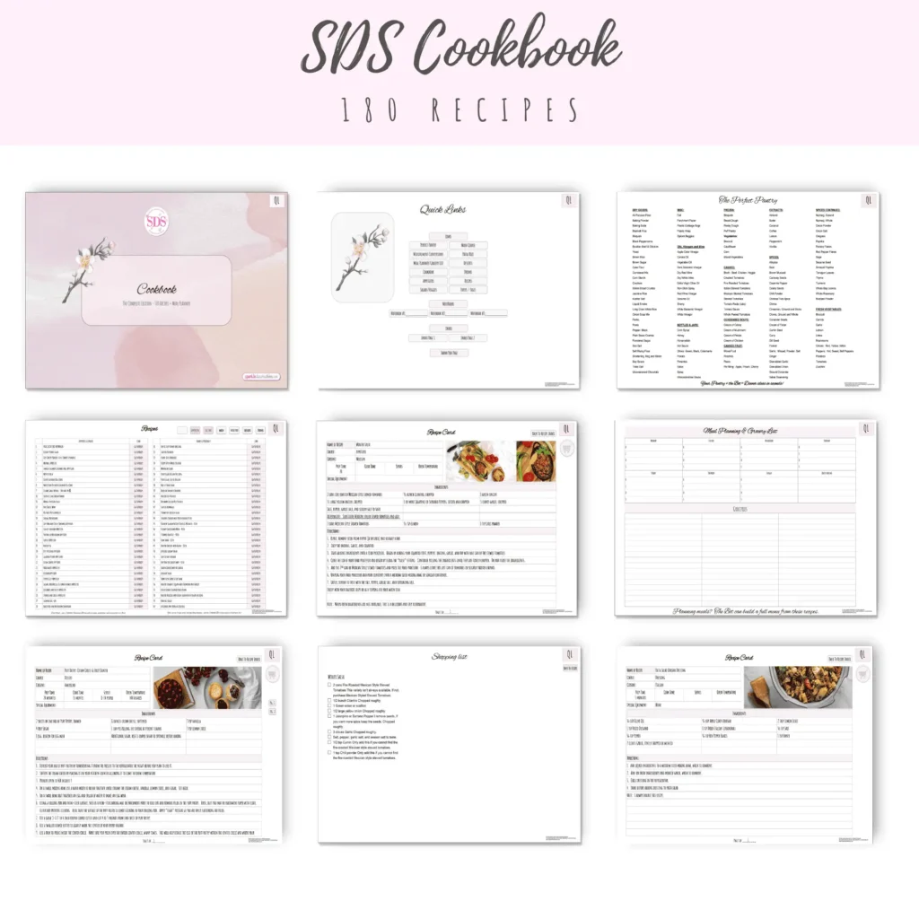 SDS Digital Cookbook is showcased Nine (9) pages from the cookbook.