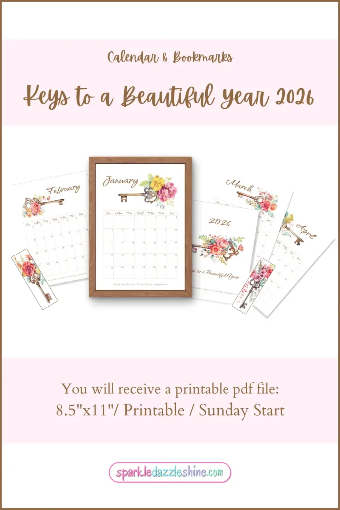 Pinterest Promo for Keys to a Beautiful Year Calendar