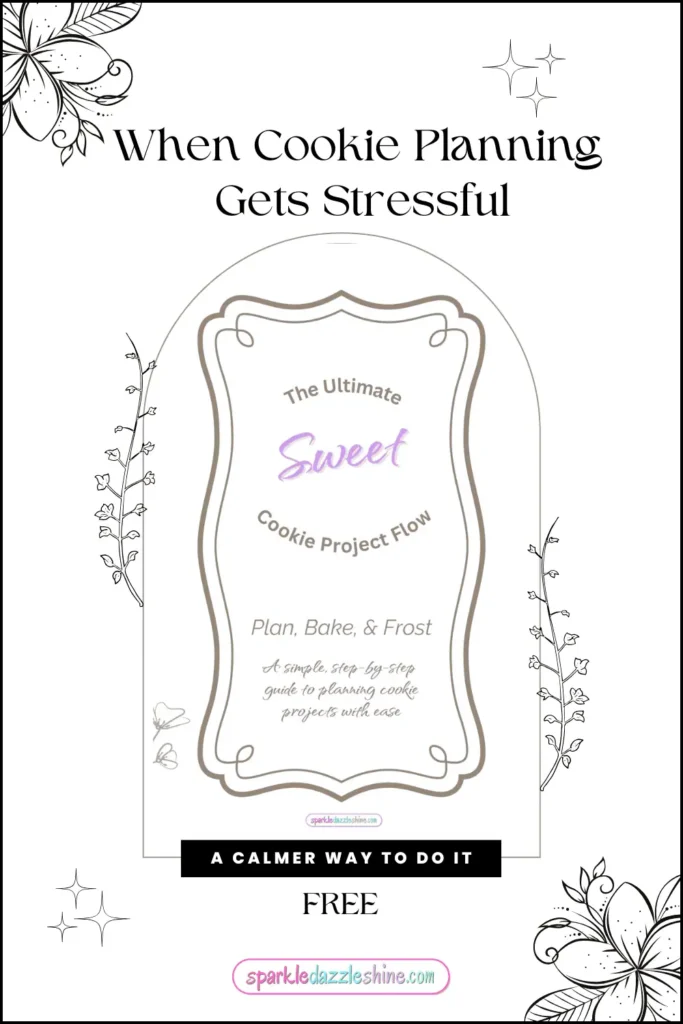 Pen drawing with flowers and an arch image of the Cookie Project Flow cover.