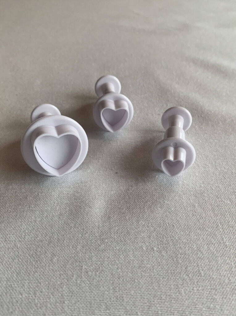 plunger style small heart shaped cookie cutters.