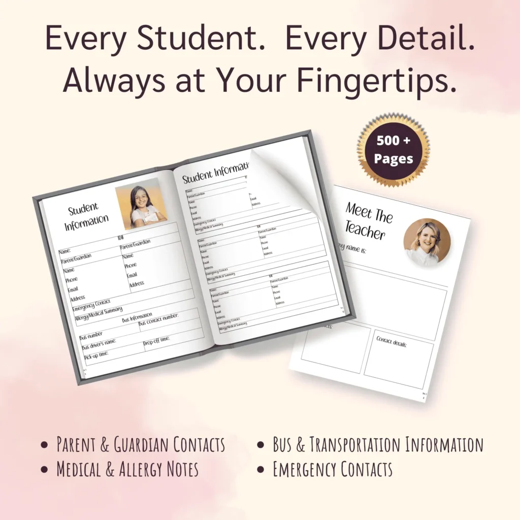Student information sheets and Meet the Teacher sheets