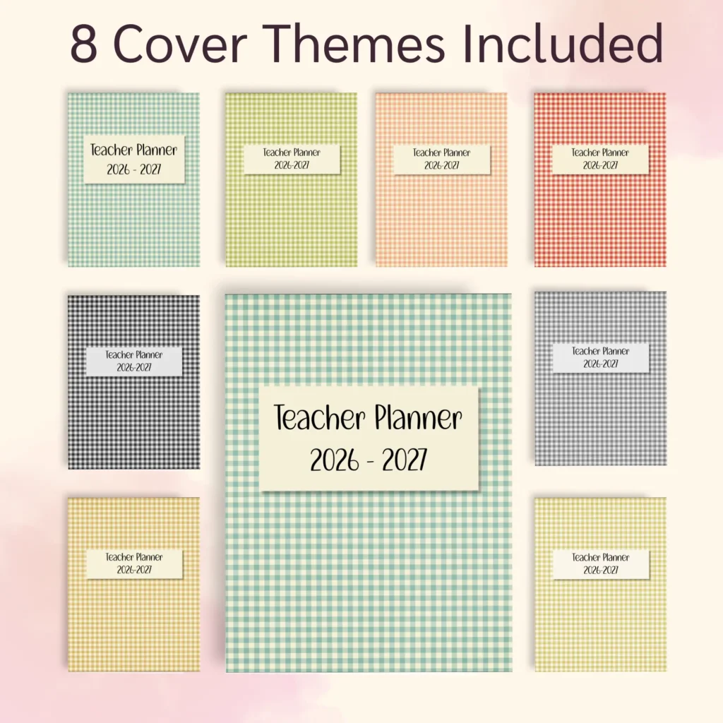 2026-2027 Teacher Planner cover options.